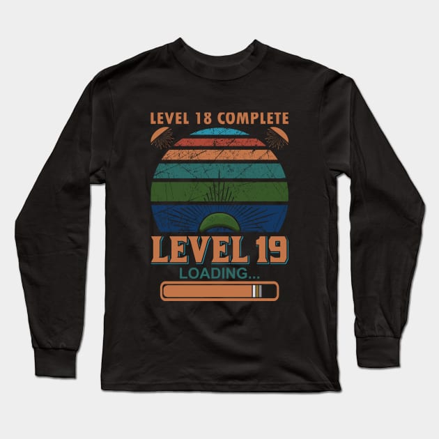 lLevel 18 Complete Level 19 Loading Long Sleeve T-Shirt by Mande Art